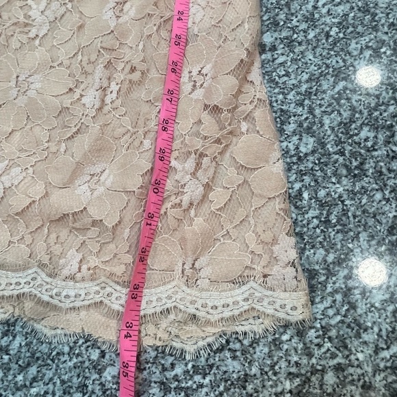 BCBGeneration peachy pink blush lace floral backless dress pockets - Picture 13 of 15